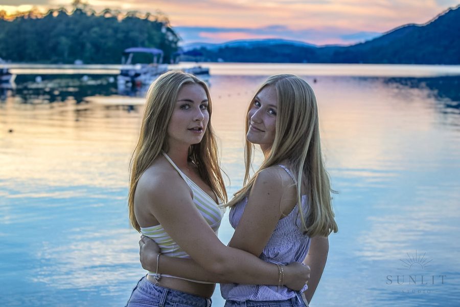 Golden hour friends session at the lake